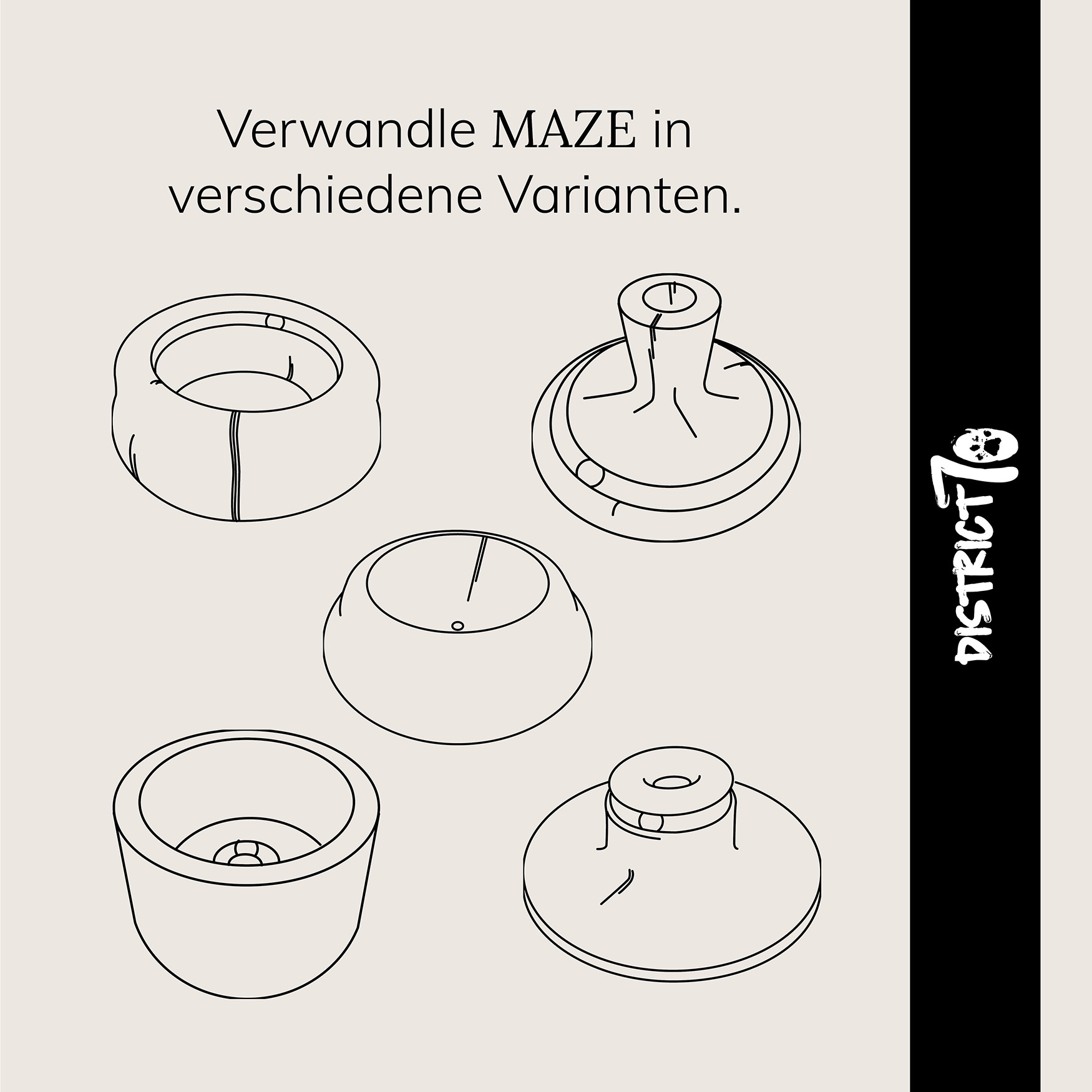 District 70 MAZE - 3-in-1 Katzenbett u. Spielzeug
