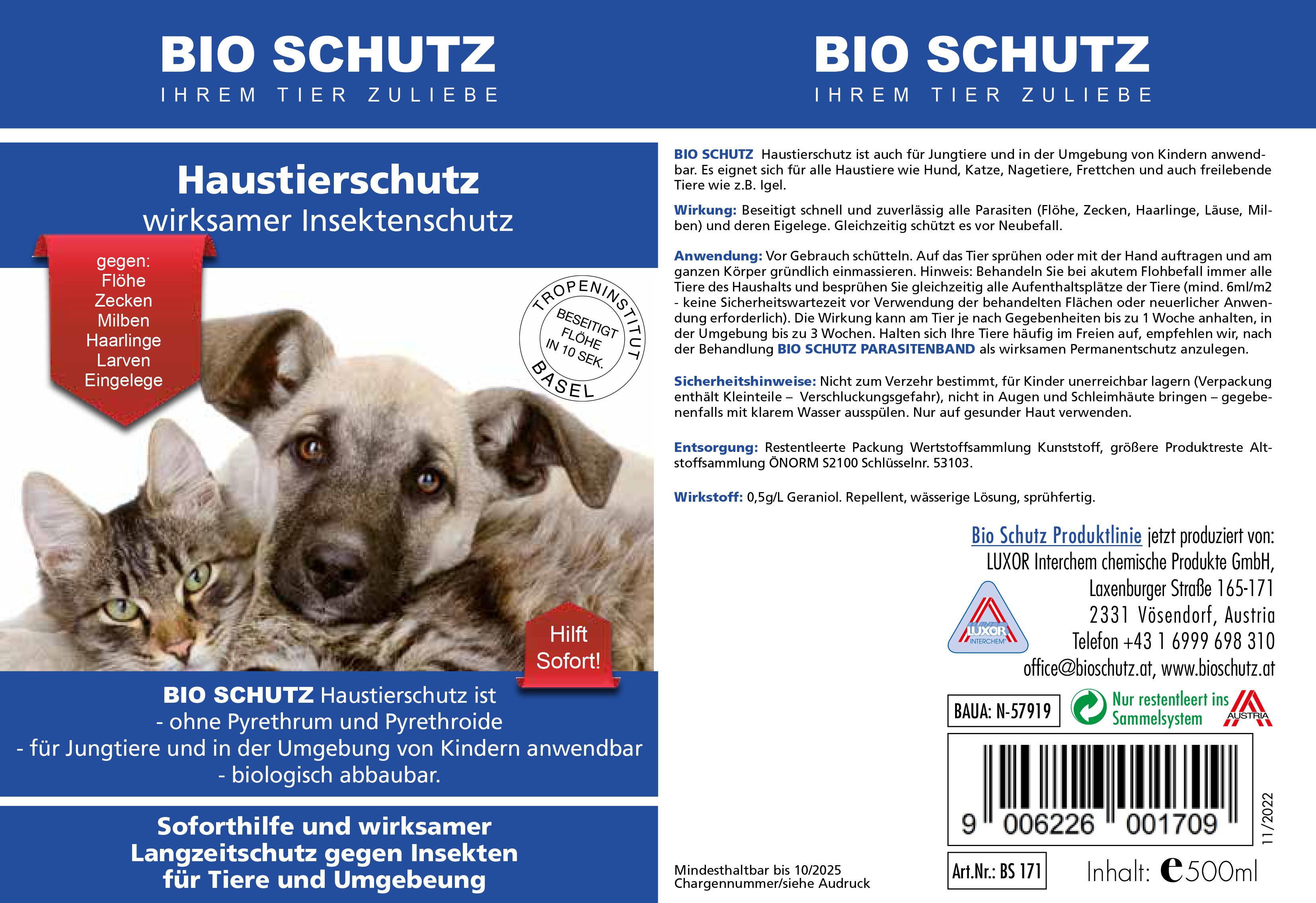 Bio Schutz Haustier-Schutz Spray